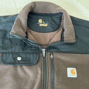 XL brown Carhartt relaxed fit fleece pullover